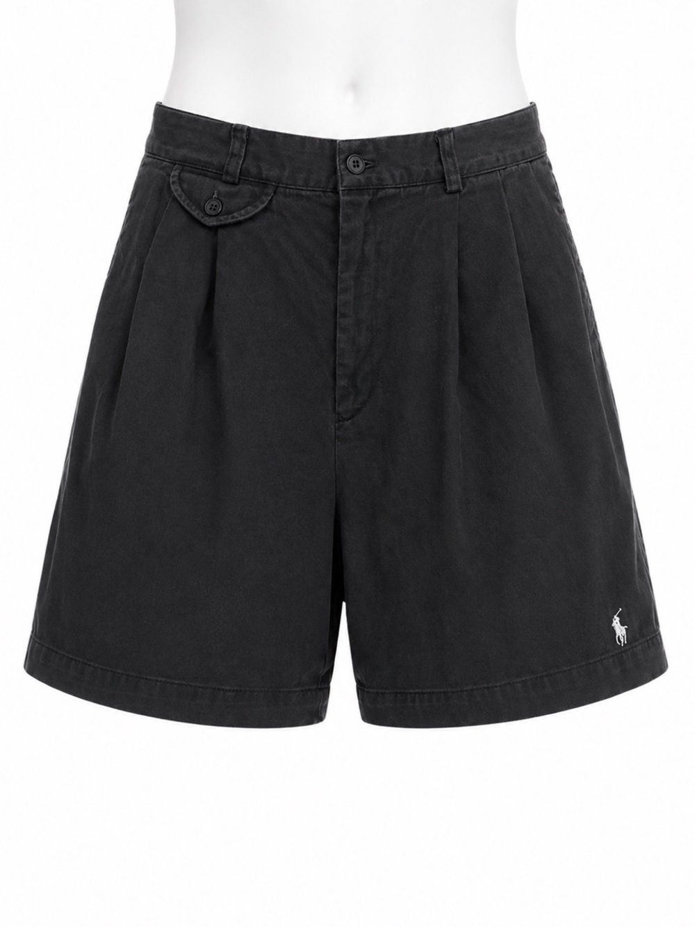 Size 12 Ralph Lauren Vintage Pleated High Waist Shorts Black
